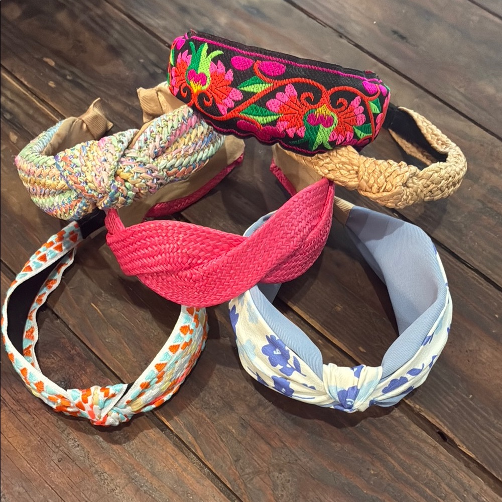 6 Mixed Pack of Women's Headbands - Multicolor Floral & Braided Styles